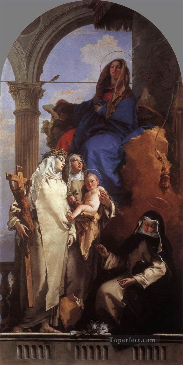 ドミニコ会の聖人ジョバンニ・バッティスタ・ティエポロの前に現れた聖母油絵
